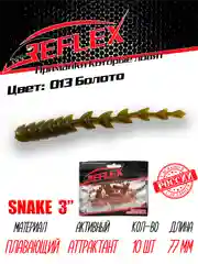 Червь Reflex Snake 3" 77 мм, 10 штук, силиконовые приманки на окуня  и судака