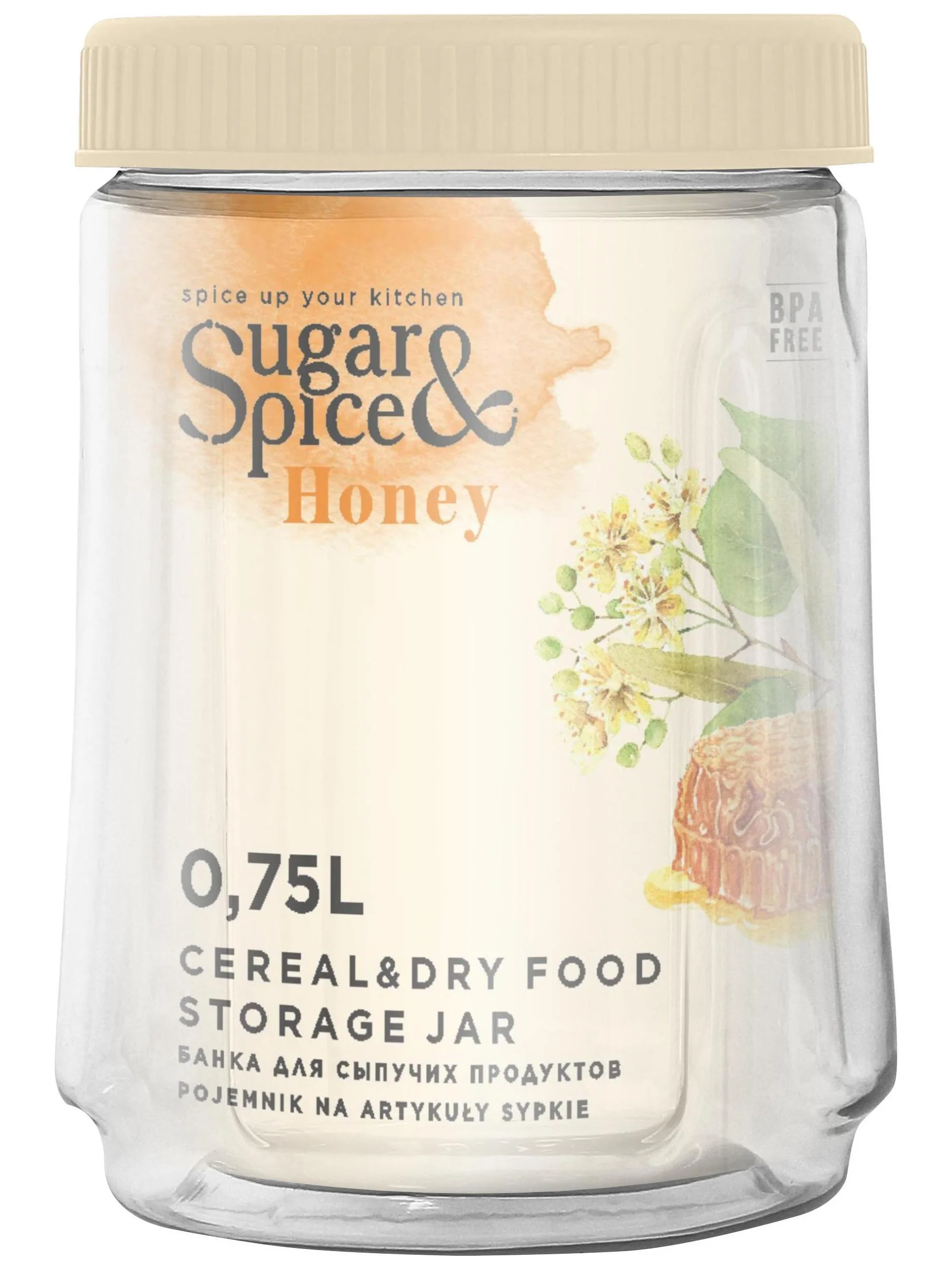 Банка для сыпучих продуктов Sugar&Spice Honey, латте