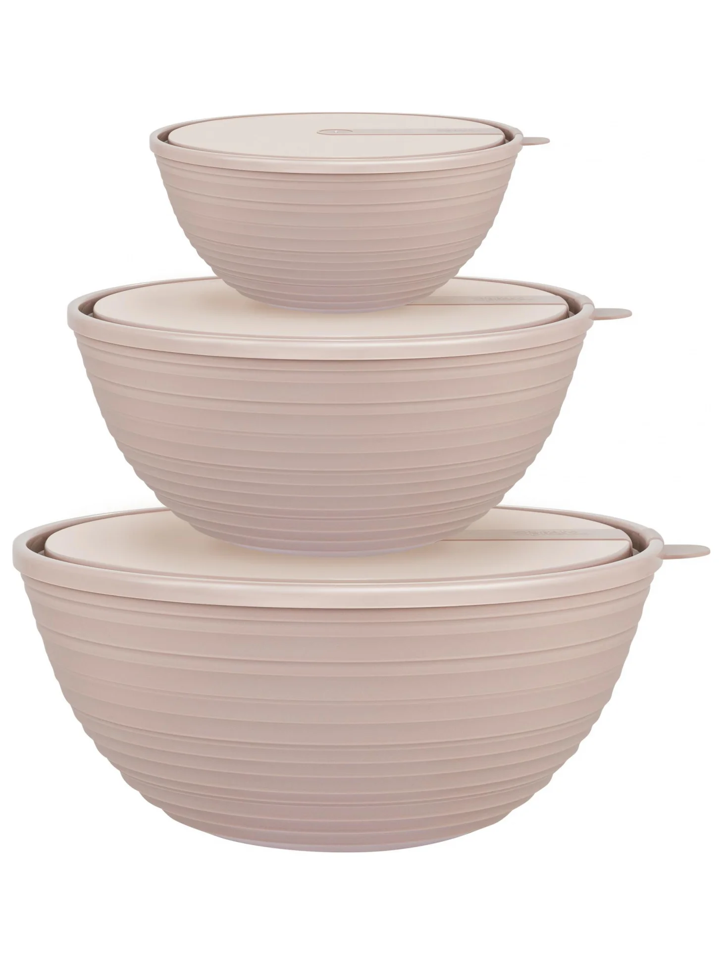 Набор салатников Sugar&Spice Cardamom, 1,2 л + 2,3 л + 4,1 л, с крышками, латте