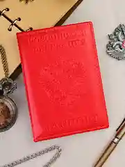 Красный обложка для паспорта из экокожи