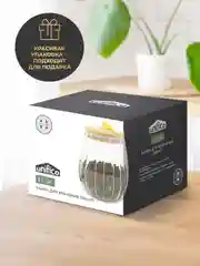 UNIFICO Банка Elsa стеклянная для сыпучих продуктов с бамбуковой крышкой (овальная) 550 мл