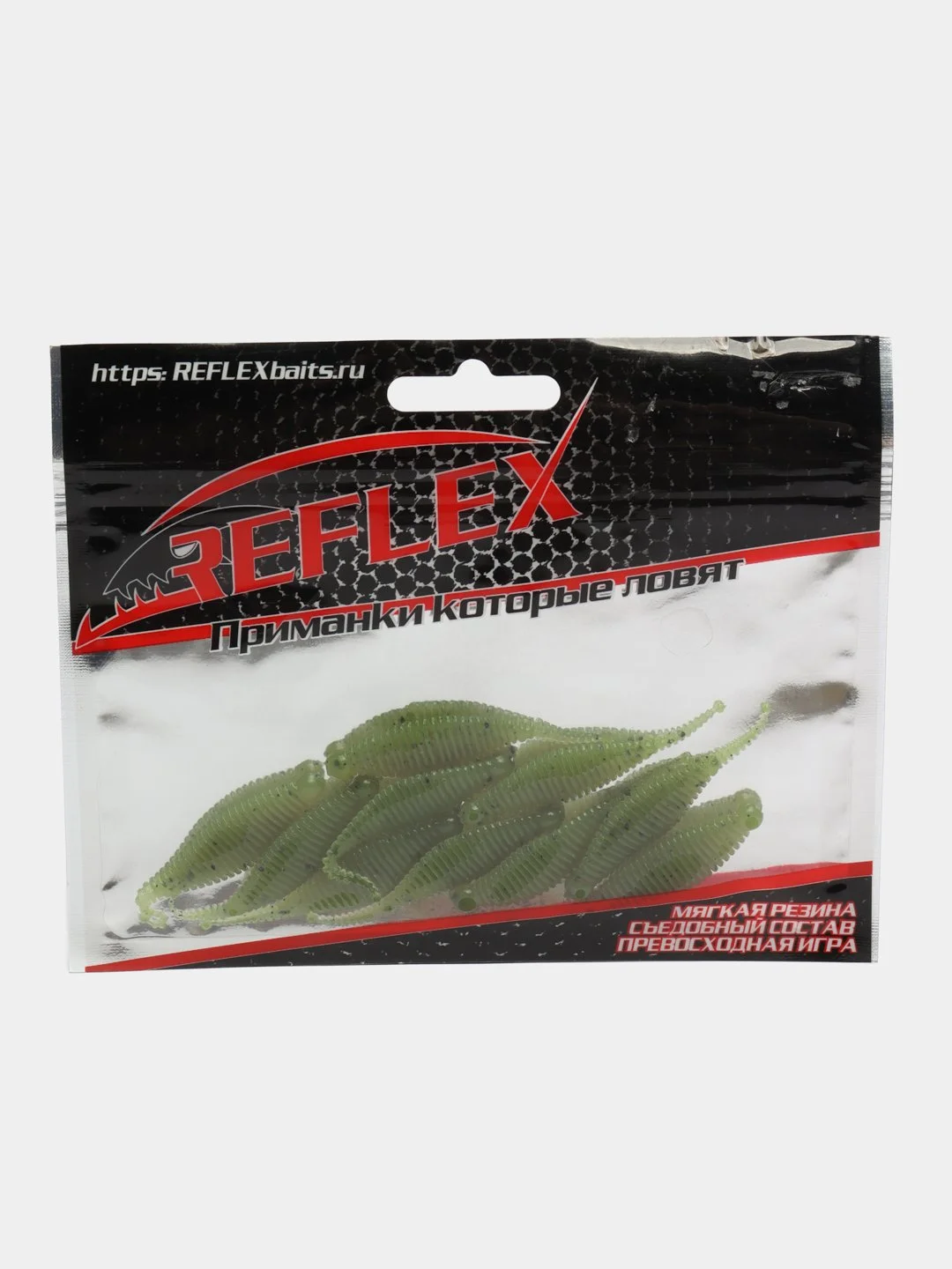 Приманка Reflex Пиявка 2" 51мм 10шт силиконовые приманки на окуня