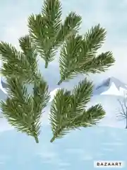 Ветки еловые 11 см, зеленые