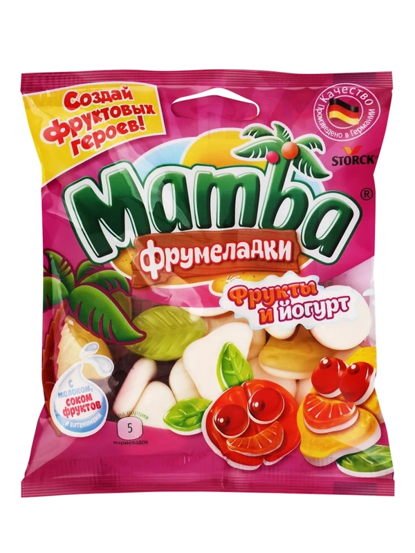 МАМБА Фрумеладки Фрукты и Йогурт Жевательный мармелад 72г