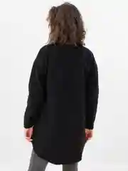 Черный рубашка - куртка женская, теплая, плотная. Утепленный оверсайз жакет с воротником