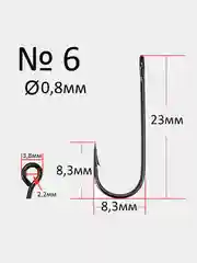 Крючки микроджиговые Reflex Micro Jig Hook, с большим ухом, 15 штук