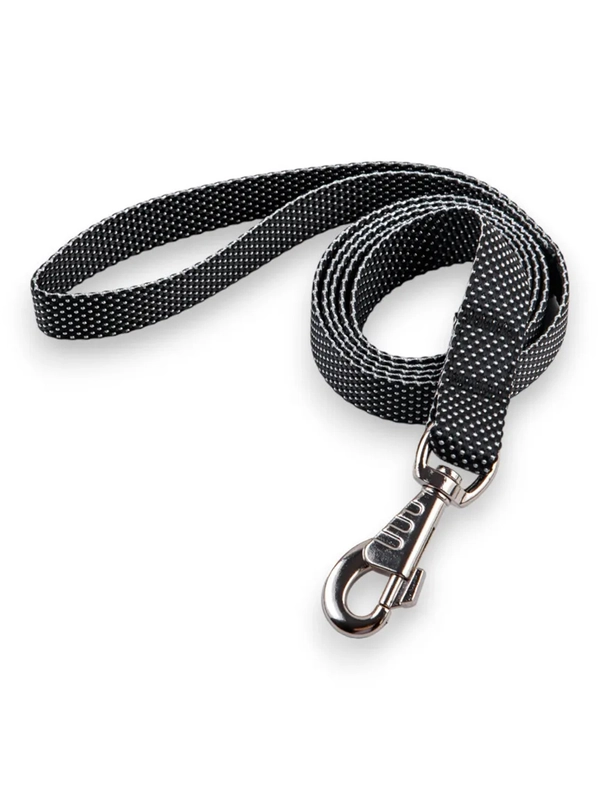 Поводок Аркон Dog&Vogue NEO, нейлон, черный, 15 мм х 1,5 м