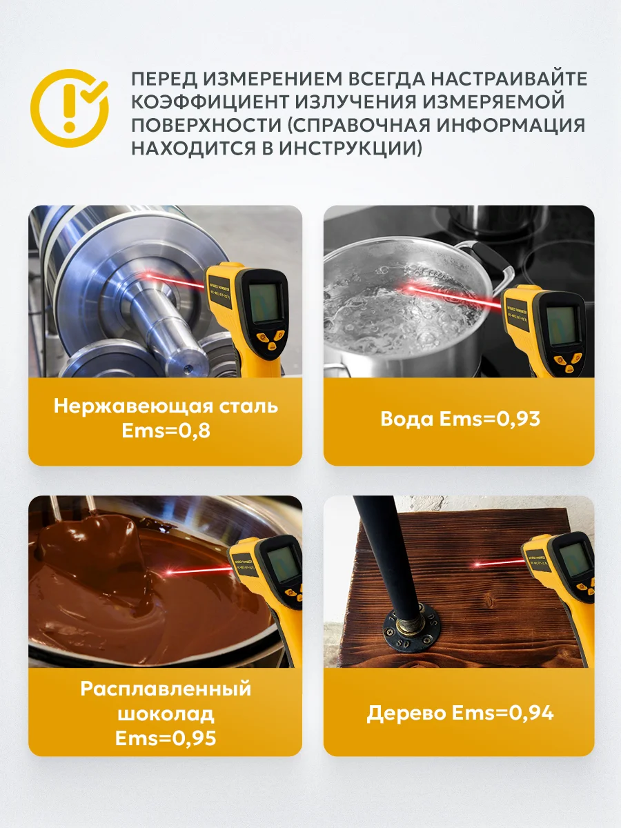 Пирометр бесконтактный кондитерский термометр GM-400