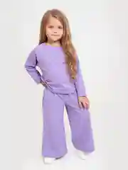 Лавандовый костюм для девочки, свитшот и брюки палаццо