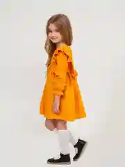 Горчичный платье для девочки из муслина