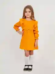 Горчичный платье для девочки из муслина