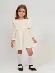 Молочный платье для девочки из муслина