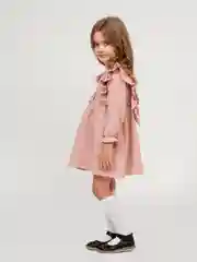 Коралловый меланж платье для девочки из муслина