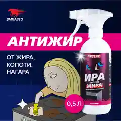 Чистящее средство для кухни Чистик "Ира против жира", 500мл флакон с триггером