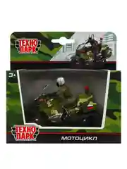 Модель металлическая Технопарк Мотоцикл Полиция, с фигуркой, 10 см