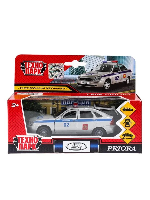 Металлическая модель Технопарк "Lada Priora Хэтчбек. Полиция", 12 см