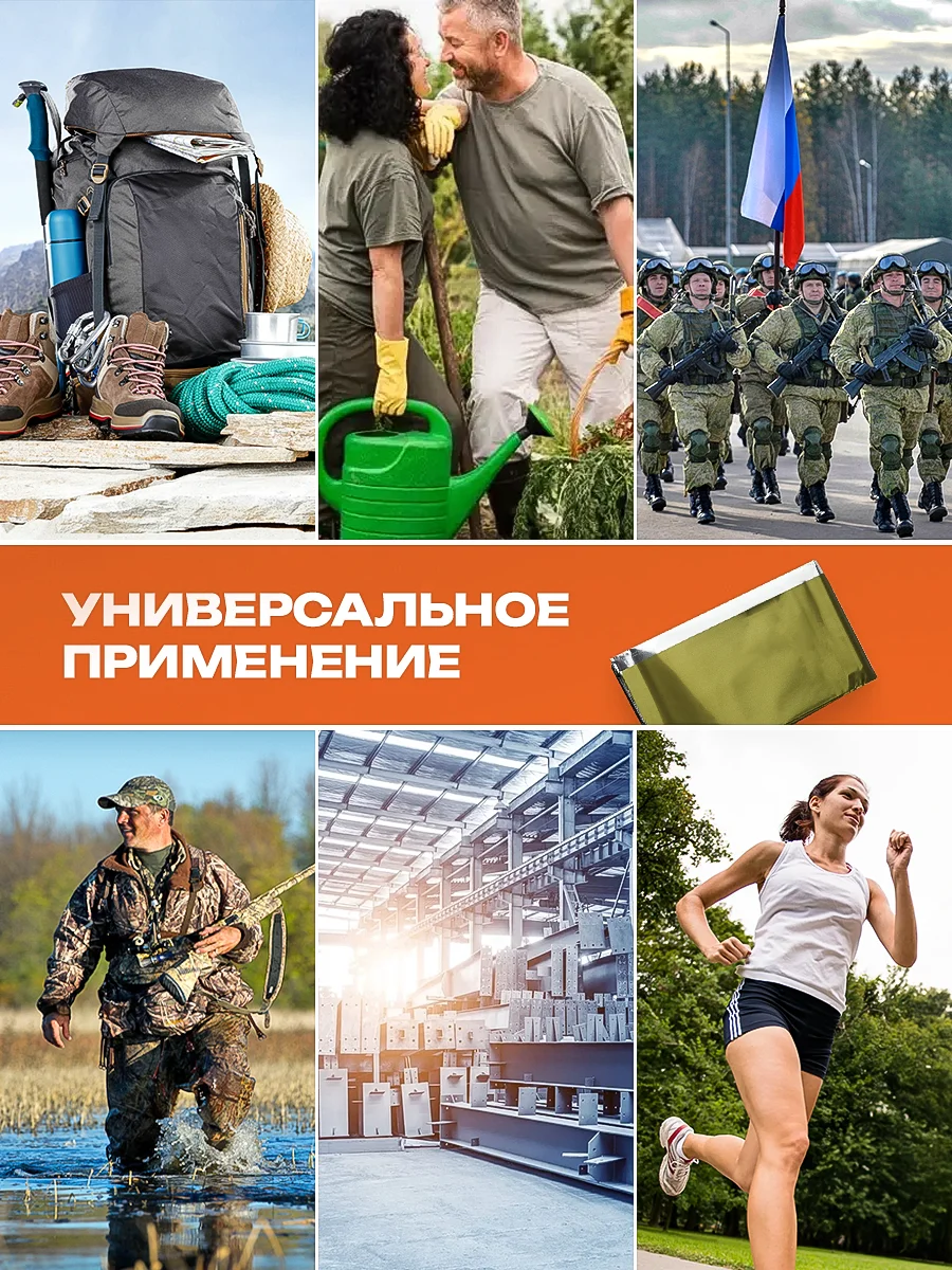 Спасательное термоодеяло 2 шт 160*210, глянец