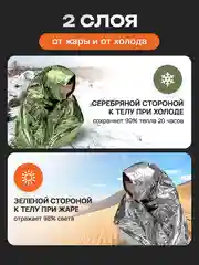 Спасательное термоодеяло 2 шт 160*210, глянец