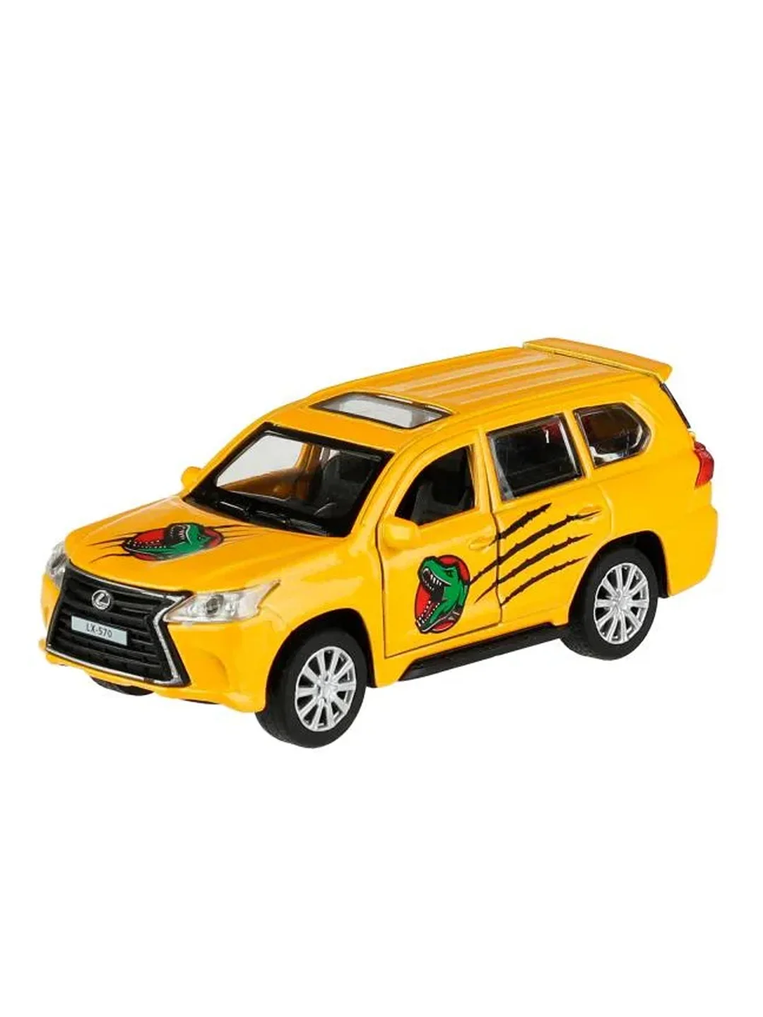 Металлическая модель Технопарк "Lexus LX570. Динозавры", 12 см