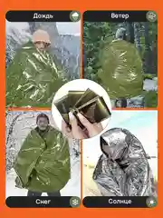 Спасательное термоодеяло 10 шт 160*210, глянец