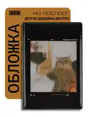 Светло-коричневый обложка на паспорт, с принтом