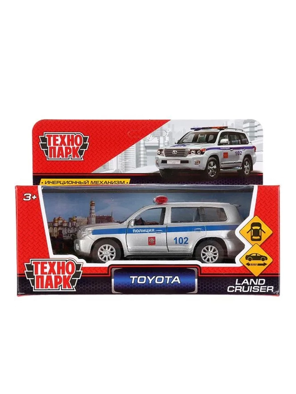Машина металлическая Технопарк "Toyota Land Cruiser. Полиция", длина 12,5 см