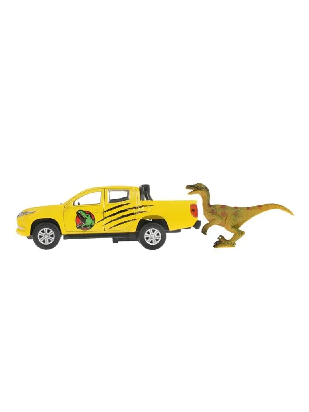Металлическая модель Технопарк "Mitsubishi L200 Pickup. Динозавры", 13 см