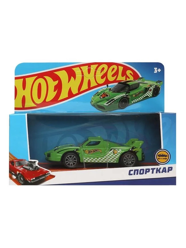 Инерционная металлическая модель ТехноПарк Hot Wheels. Спорткар, 10 см