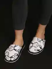Белый тапочки домашние женские, зайцы