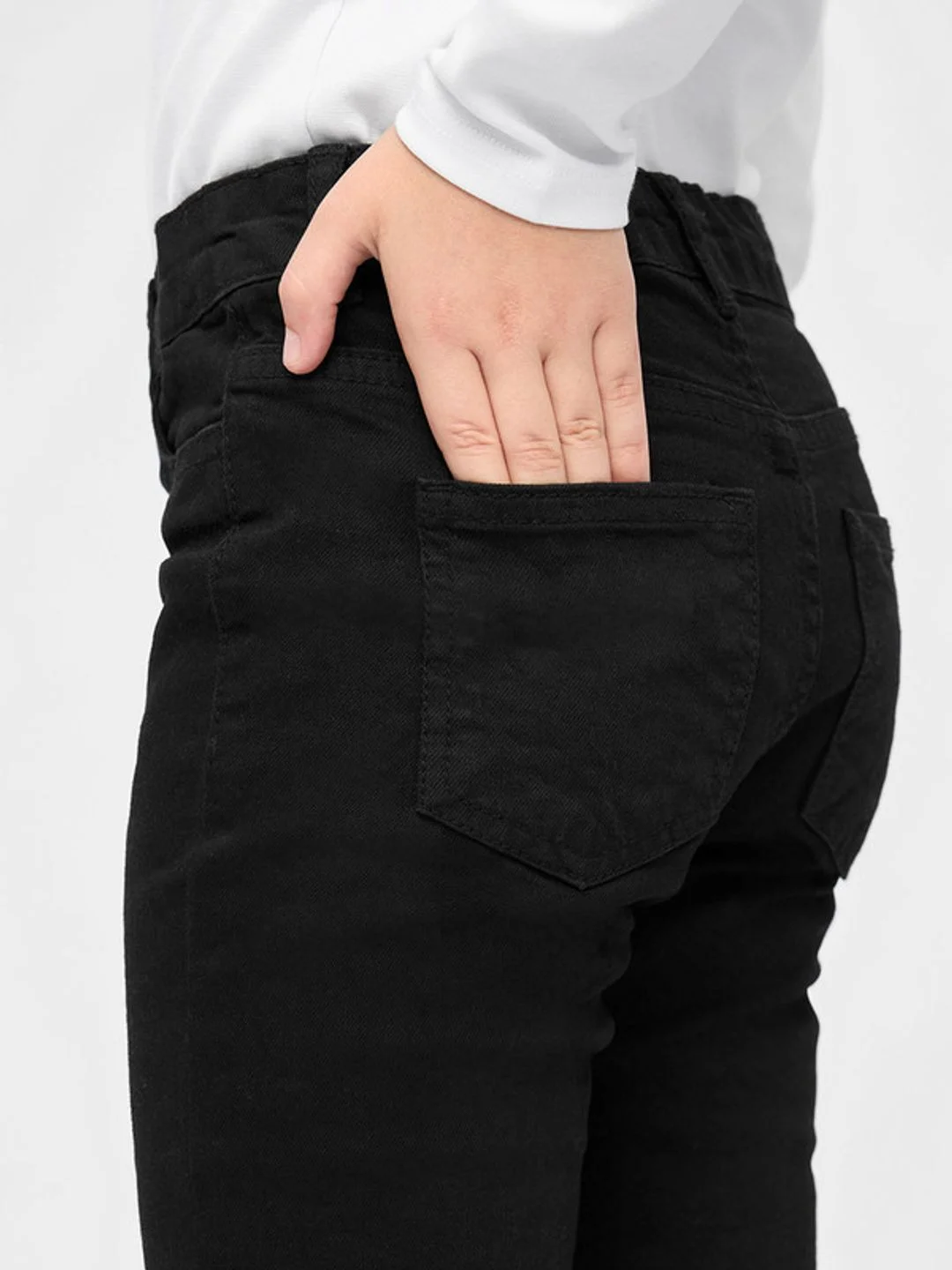 Черный джинсы для девочек Skinny
