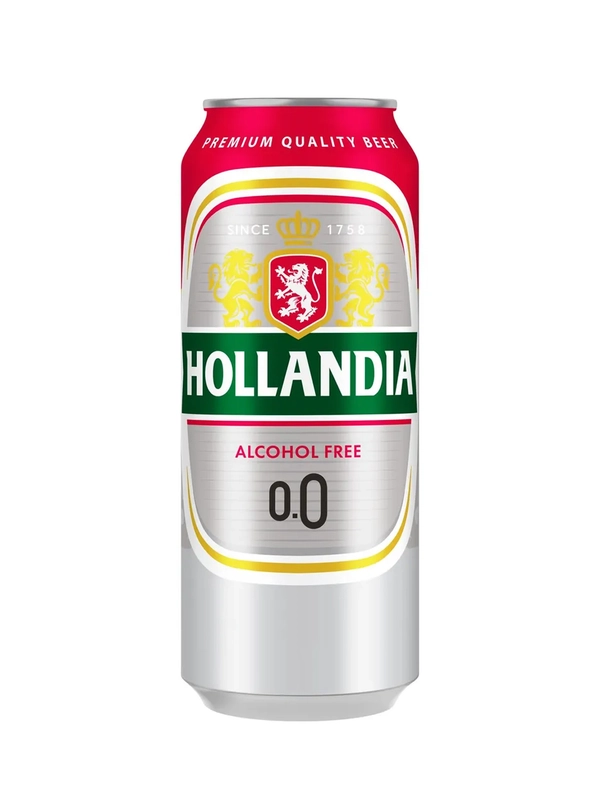 Пивной напиток б/а HOLLANDIA Пиво светлое фильтрованное 0,45л ж/б