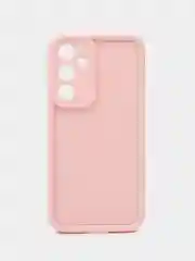 Розовый чехол для Samsung Galaxy S24 FE (Самсунг Галакси С24 ФЕ), противоударный, с бортиками