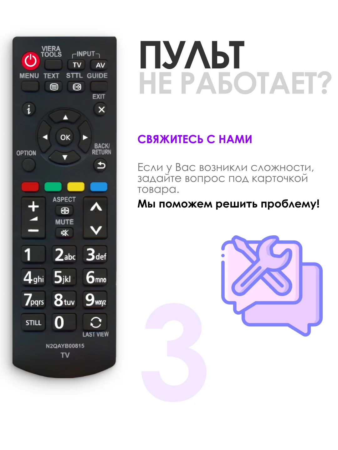 Универсальный пульт ду Panasonic Smart TV / N2QAYB000815 для телевизора Панасоник Смарт ТВ