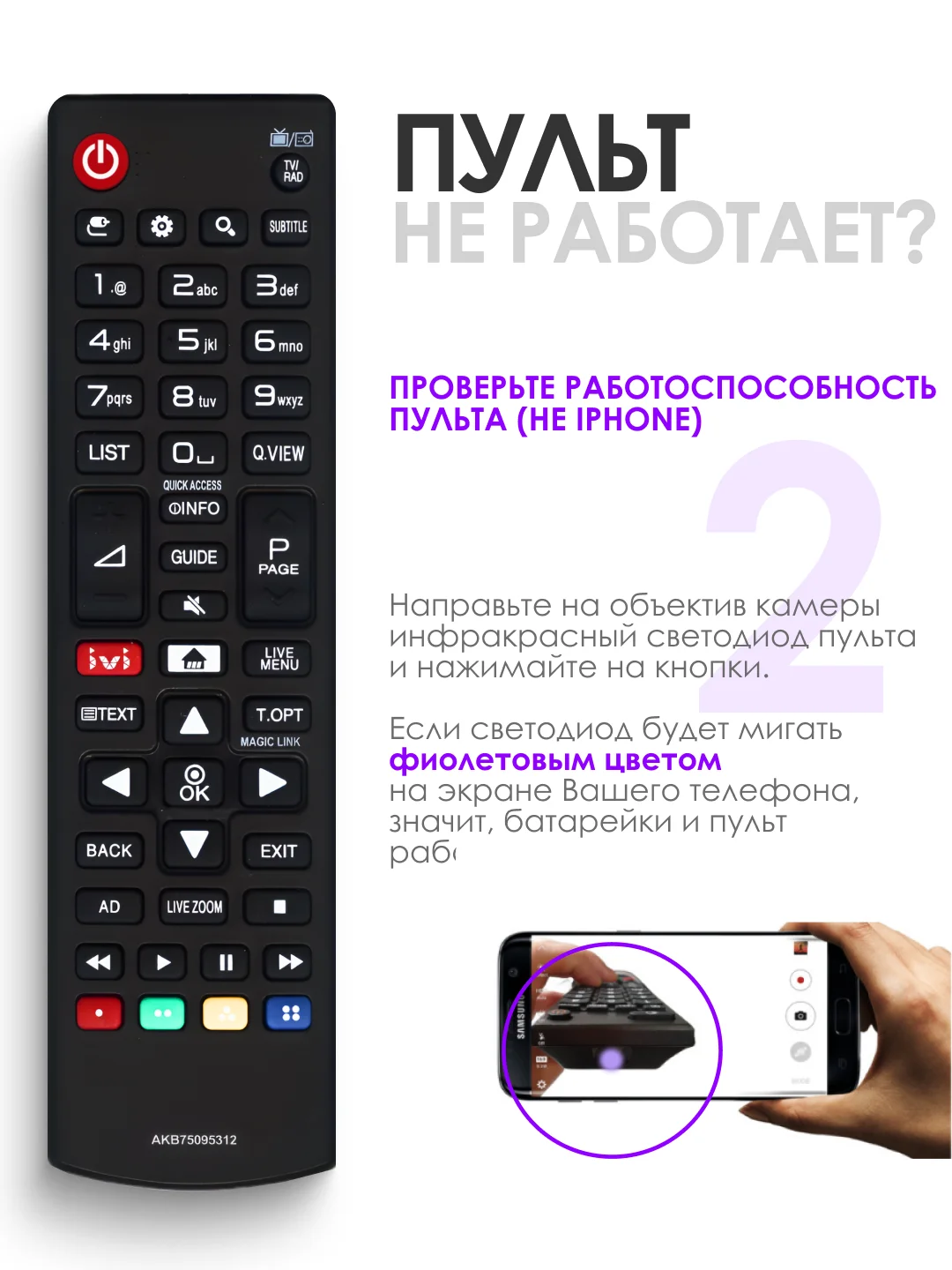 Универсальный пульт ду LG Smart TV. Для любого телевизора LG: LCD, LED TV