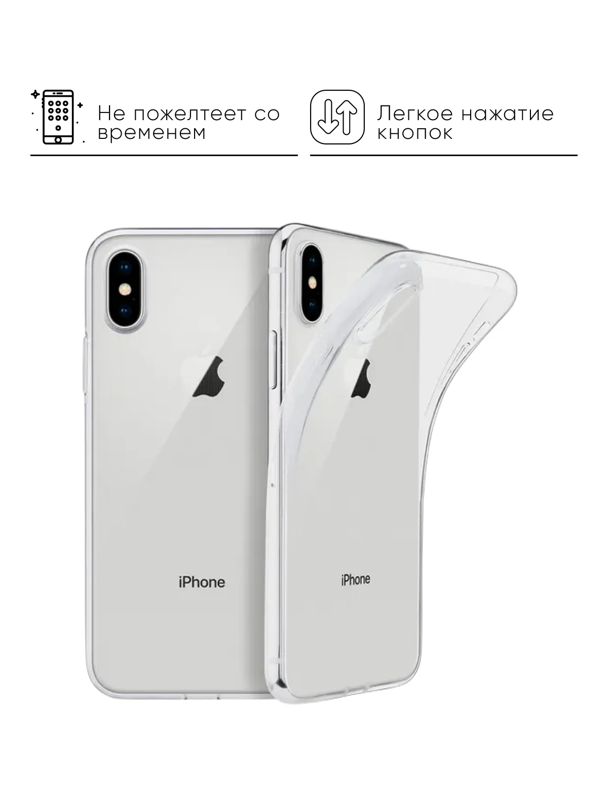 Чехол на iPhone 11, XR, X, XS, 7, 8, SE, 6, 6S, Plus, 12, Pro, Max, mini, силиконовый, прозрачный