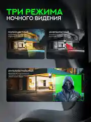 Белый уличная Wi-Fi камера видеонаблюдения Ainz, 3+3 MP