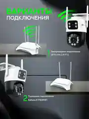 Белый уличная Wi-Fi камера видеонаблюдения Ainz, 3+3 MP