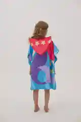 Халат, полотенце пончо детское пляжное банное с капюшоном, 60*120 см, микрофибра 100%, 1 шт