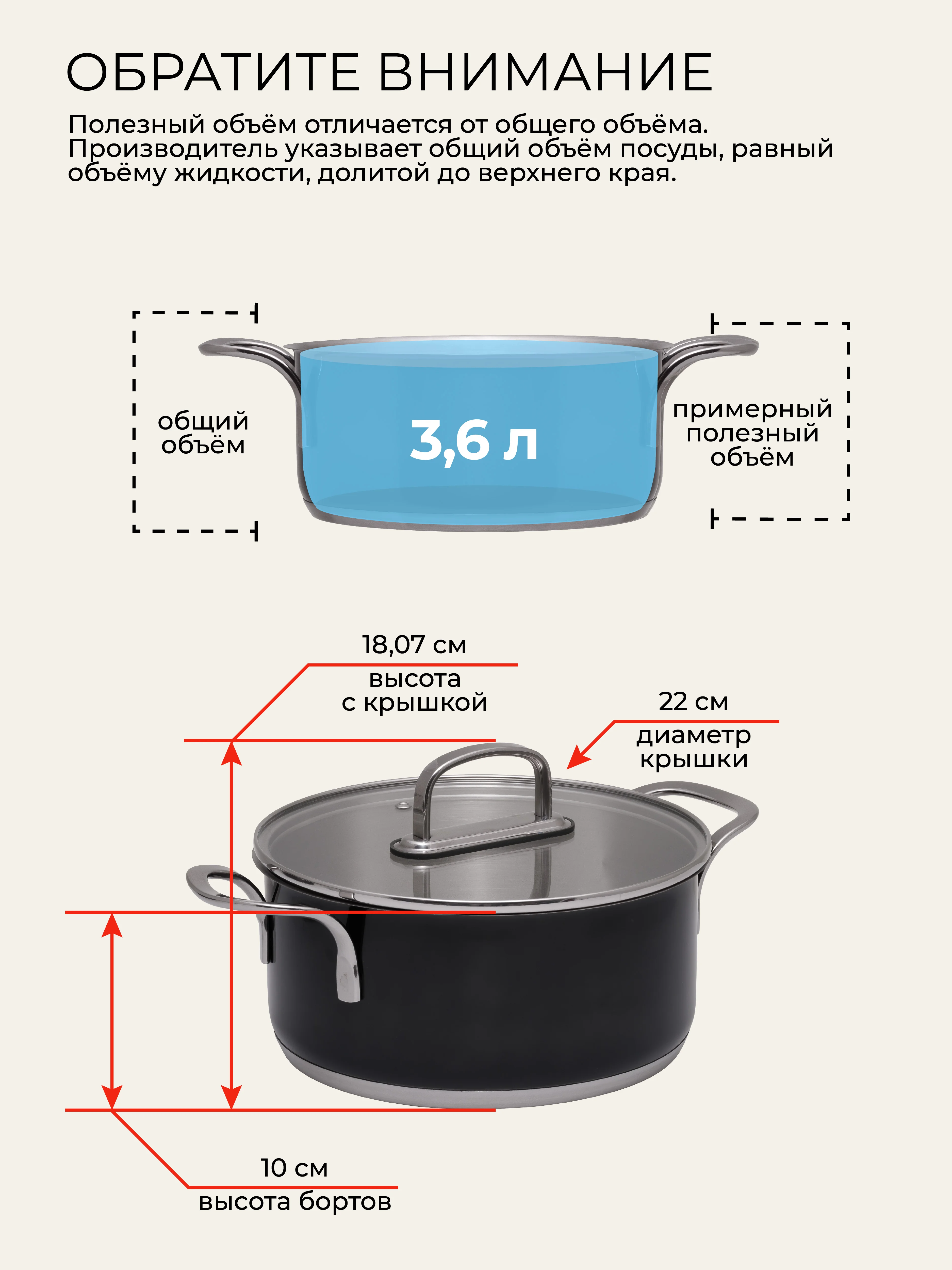 UNIFICO Кастрюля Uberto из нержавеющей стали 3,6 л. с крышкой