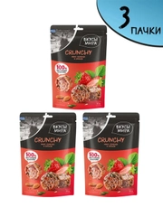Злаковые батончики Вкусы мира CRUNCHY Клубника-орехи-семечки, 3 упаковки по 50г