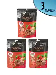 Злаковые батончики Вкусы мира CRUNCHY Клубника-орехи-семечки, 3 упаковки по 50г