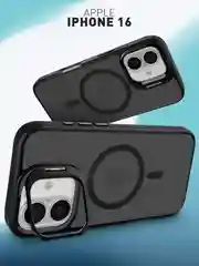 Чехол MagSafe для iPhone 16 с подставкой ROSCO пластиковый с силиконом, магнитом защитный