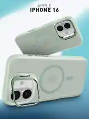 Чехол MagSafe для iPhone 16 с подставкой ROSCO пластиковый с силиконом, магнитом защитный