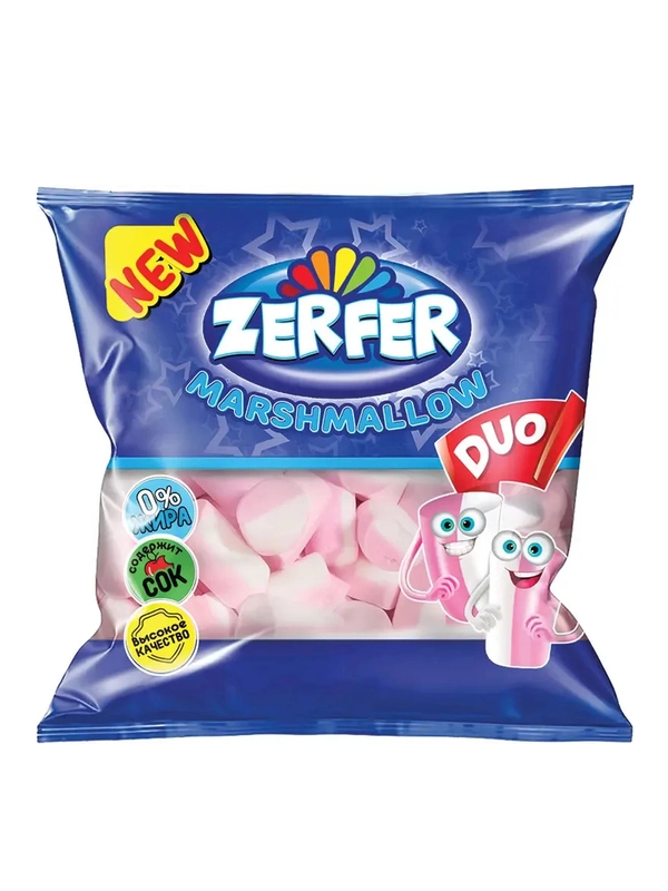 Маршмеллоу ZERFER Duo, клубника - ваниль, 90 г