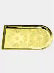 Поднос для чая Кольчугинский мельхиор, с рисунком, латунный
