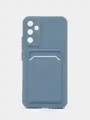 Синий меланж чехол для Samsung Galaxy S24 FE (Самсунг Галакси С24 ФЕ), с карманом для карт