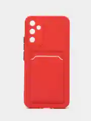 Красный чехол для Samsung Galaxy S24 FE (Самсунг Галакси С24 ФЕ), с карманом для карт