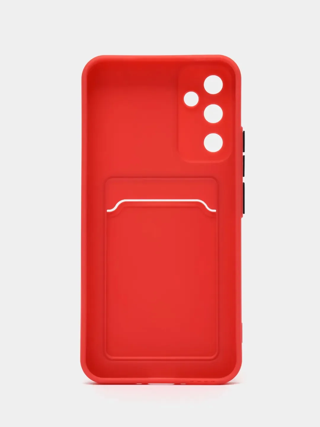 Красный чехол для Samsung Galaxy S24 FE (Самсунг Галакси С24 ФЕ), с карманом для карт