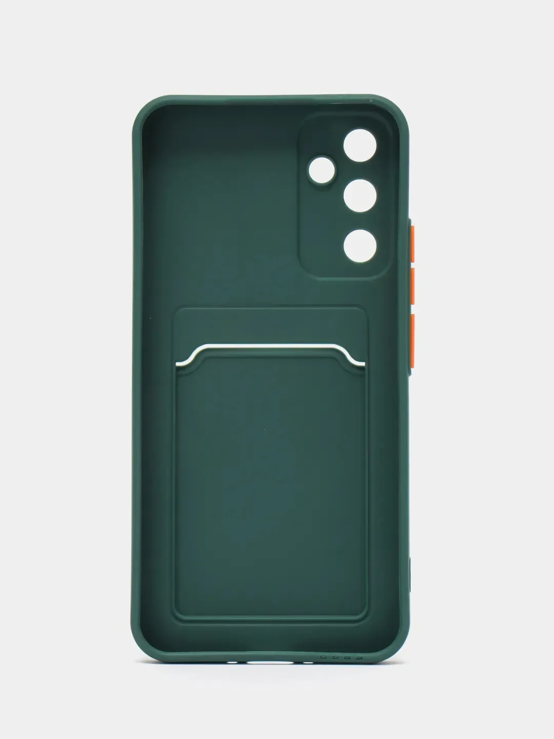 Тёмно-зелёный чехол для Samsung Galaxy S24 FE (Самсунг Галакси С24 ФЕ), с карманом для карт