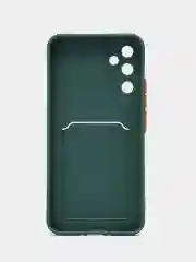 Тёмно-зелёный чехол для Samsung Galaxy A16 (Самсунг Галакси A16), с карманом для карт